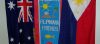 Australian and Philippines flags with a banner between them reading Mabuhay Filipinana Friends
