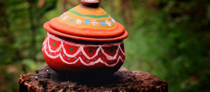 A painted pot